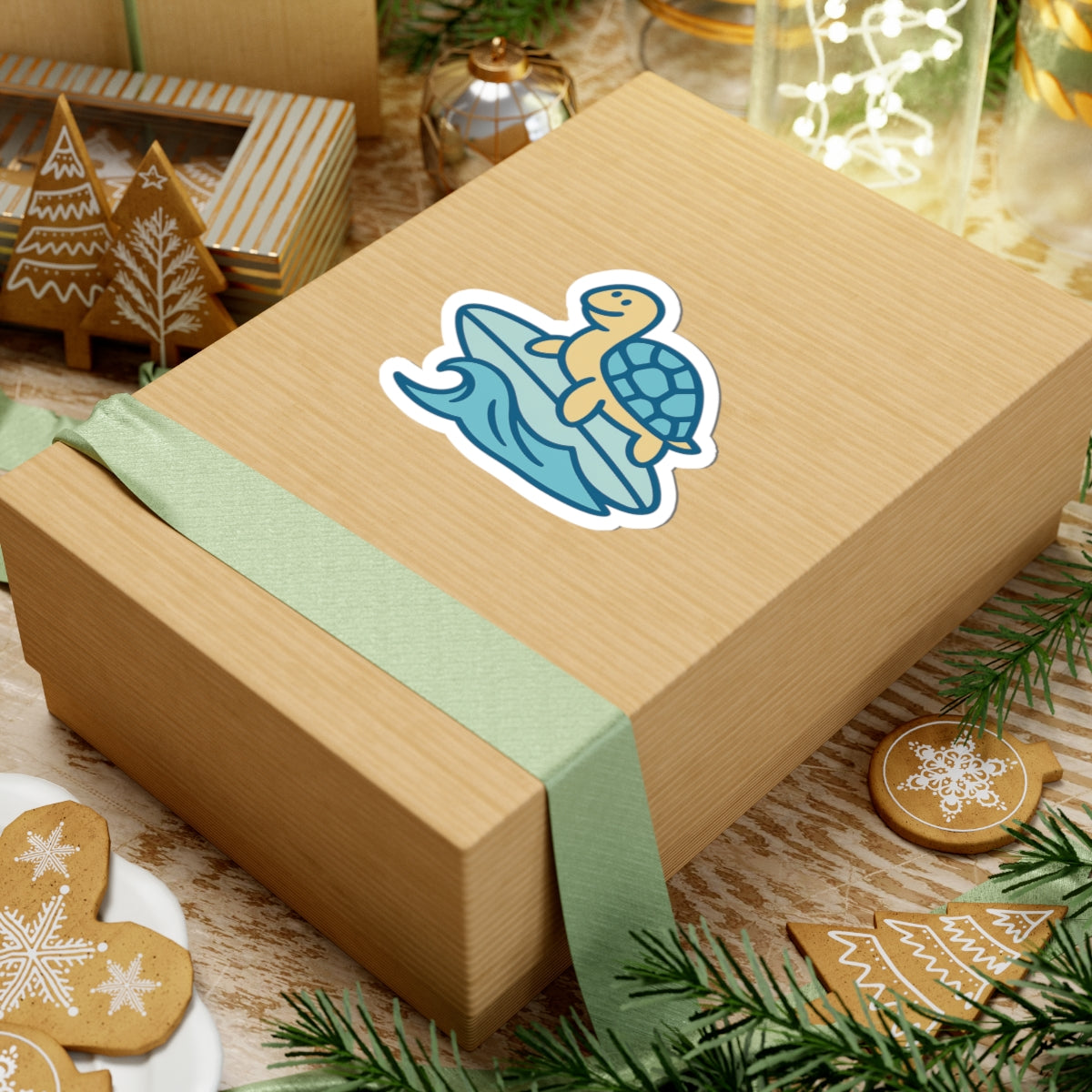 Chill Turtle Surfing Sticker