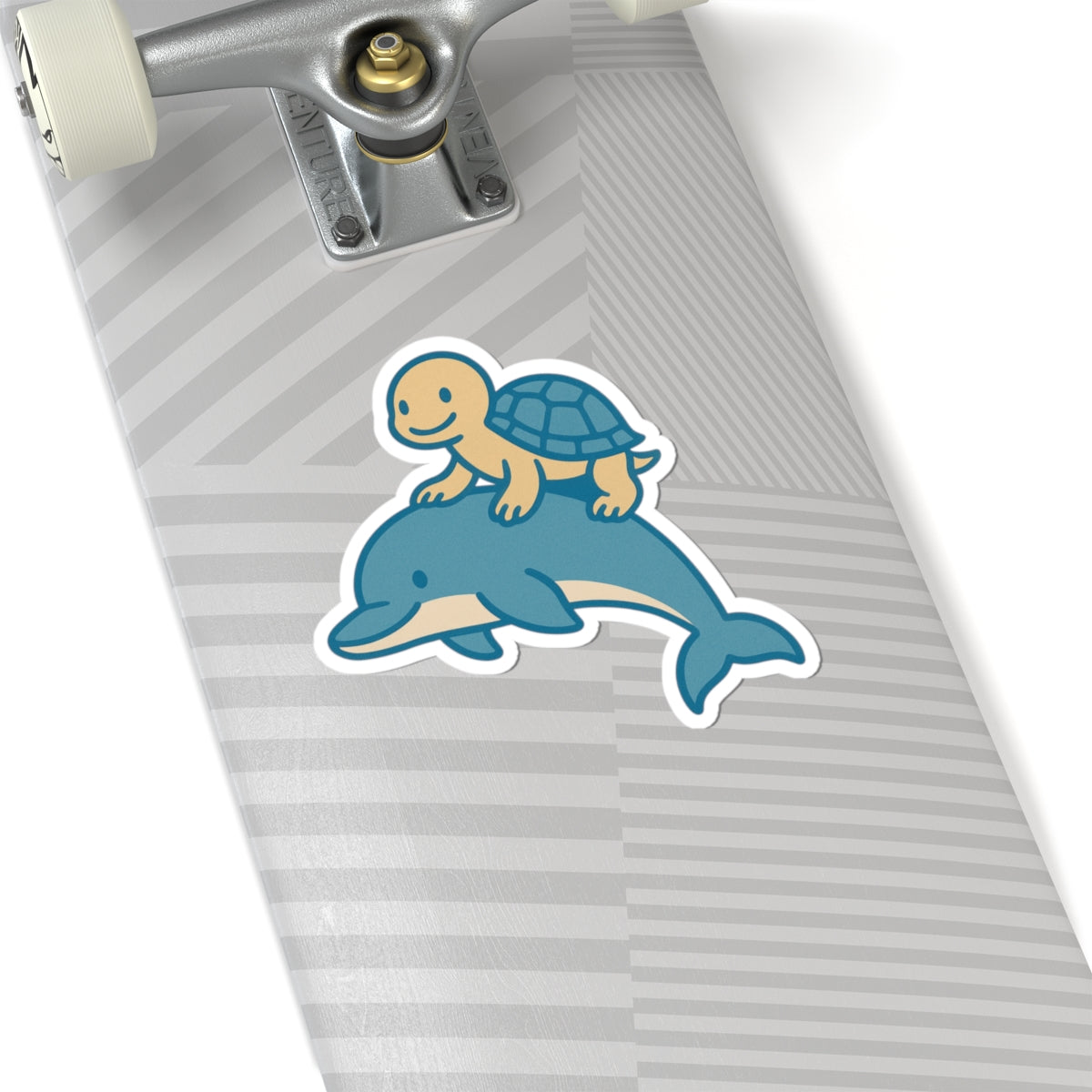 Chill Turtle Riding Dolphin