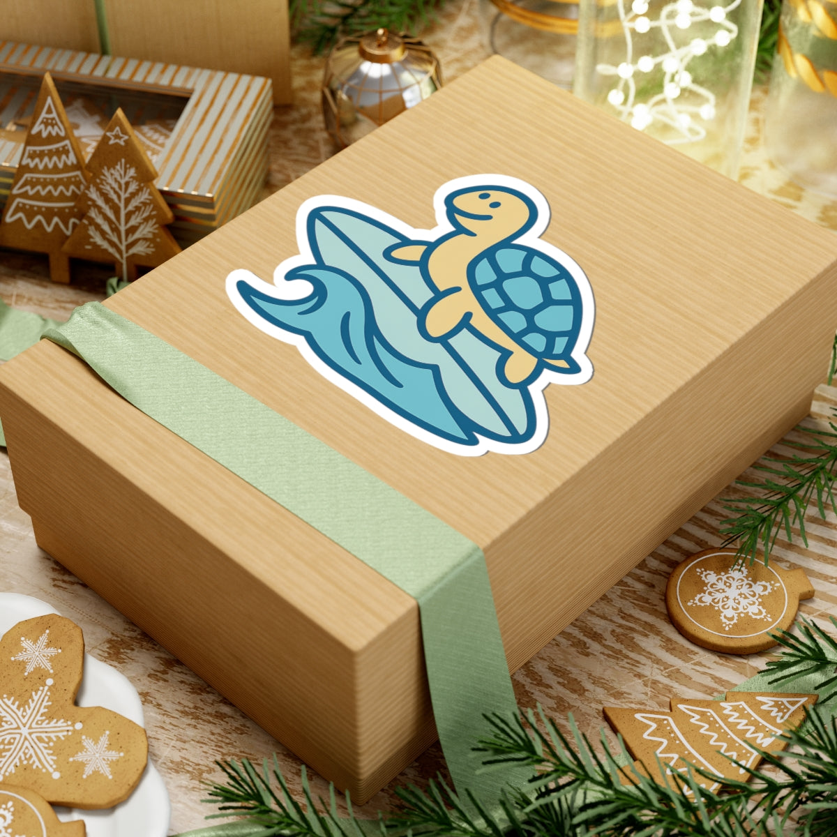 Chill Turtle Surfing Sticker